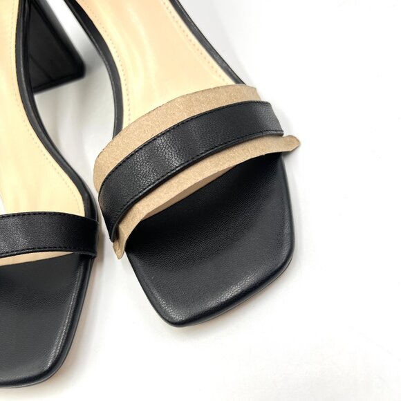 Marc Fisher Womens Size 8.5 Jaron Black Leather Block Heels Sandals Shoes - Picture 5 of 14